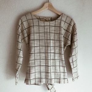 Madewell tie front checkered top